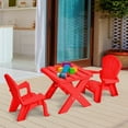 thumbnail image 4 of Costway Ensemble de Table et Chaises pour Enfants en Plastique 3 Pcs Mobilier de Jeu Intérieur/extérieur Rouge, 4 of 5