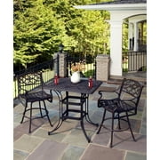 Biscayne Space Saving Rectangle 3 PC Bistro Set-Color:Powder-coated Black