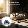 thumbnail image 6 of Blue Pet Teepee, 23.6 in / 60 cm Small Dog Tent & Cat Bed with Removable Cushion, Plush Top, Foldable Pet Tent for Indoor and Outdoor, Portable Dog House with Wooden Frame, Easy to Assemble, 6 of 8