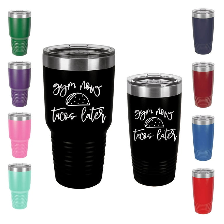 Gym Now Tacos Later - Engraved 10 oz Tumbler Cup Unique Funny Birthday Gift  Graduation Gifts for Men Women Workout Lift Crossfit Exercise Body Building  (10 Ring, Navy 
