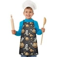 thumbnail image 2 of Nightmare Before Christmas Halloween Pattern Kids Aprons for Girls and Boys,Adjustable Neck Strap Toddler Aprons for Kids Cooking Baking,23.6"x19", 2 of 7