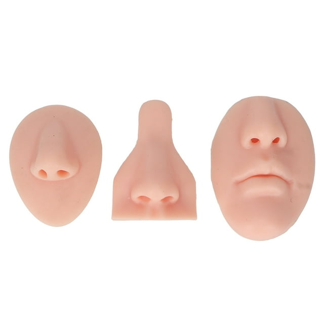Modelo de nariz de silicona 3D de simulación, modelo de nariz suave para práctica de sutura nasal, ejercicio de enseñanza, color piel claro.