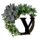 thumbnail image 1 of Corona Fdelink con apellido único, corona para puerta de entrada durante todo el año con lazo, letrero de bienvenida, guirnalda creativa de 26 letras de granja para puerta de entrada, primavera,, 1 of 3