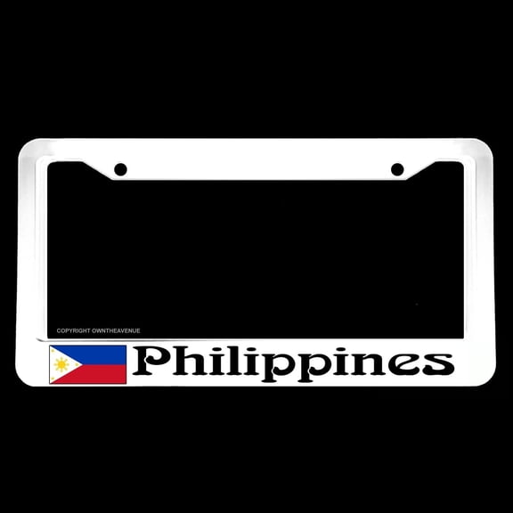 Philippines Philippine Filipino Flag Car Truck White License Plate Frame