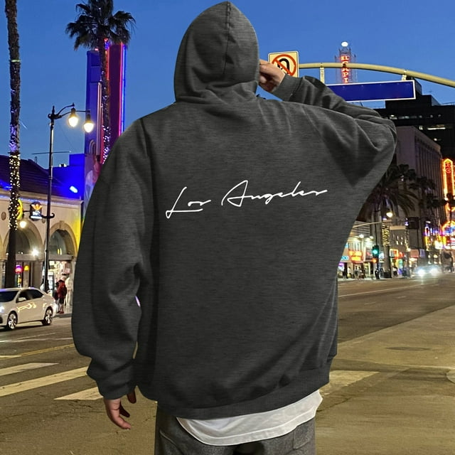 MHFRRA Sudadera con Capucha y Estampado de Letras para Uso Informal y Comodidad Diaria Gris