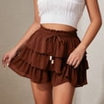 thumbnail image 5 of Flowy Shorts for Women Boho Ruffle Tiered Butterfly Skorts High Waist Mini Skirts Casual Shorts, 5 of 7