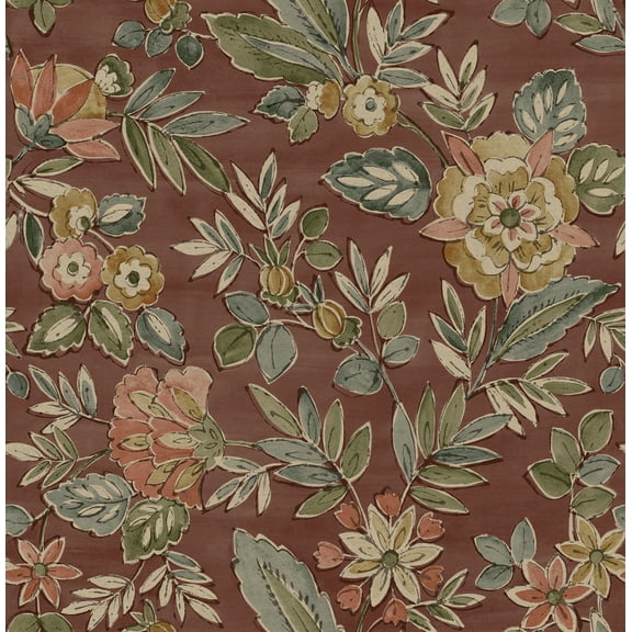 Chesapeake Begonia Red Floral Trail Wallpaper