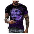 thumbnail image 1 of Summer Creative Pentagram Pattern 3D Printing Men's T-shirt Personality Short-sleeved Street Trend Quick-drying O-neck Loose Top, 1 of 5