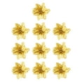 thumbnail image 3 of 10 cabezas de flores artificiales con purpurina para decoración de árbol de Navidad. Oro, 3 of 9