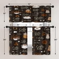 thumbnail image 5 of Coffee Kitchen Curtains Black Brown Window Curtains Valance and Tier Set 36 Inch, Coffee House Rod Pocket Short Tier Curtain, Retro Coffee Shop Small Cafe Curtains for Kitchen Decor, 5 of 6