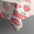 thumbnail image 5 of Strawberry Plants Fruit Light Pink Pattern Square Tablecloth,Waterproof Square Table Cover,Wipeable Spillproof Washable Table Cover for Home Kitchen Party Decor 52"x52"(132x132cm), 5 of 6