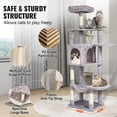 thumbnail image 5 of Cat Tree for Indoor Cats, 60.6" Cat Tower with Cat Condo, Sisal Scratching Post, Hammock, Top Perch, Jumping Platforms 60.6" - Light Grey, 5 of 5