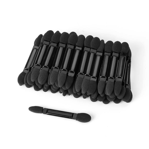 TygoMall Pinceles profesionales para sombra de ojos de doble cabeza, herramienta cosmética, 50 piezas, pinceles desechables de esponja para sombra de ojos de doble cara, aplicador de maquillaje (tamañ