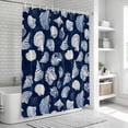 thumbnail image 6 of Navy Blue Coastal Bathroom Shower Curtains with 12 Hooks Polyester Waterproof Shower Curtain for Stalls and Bathtubs Shell Conch Summer Beach Nautical Decorative Bathroom Privacy Curtain 36x72 Inches, 6 of 8