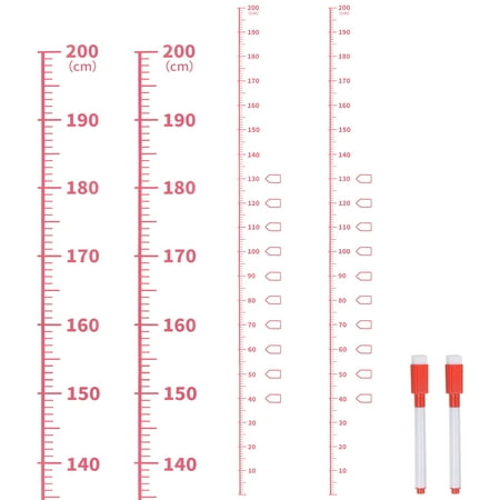 

Uxcell 2pcs Growth Chart 200cm Metric Height Chart Ruler Wall Decor with Marker Pen Red