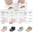 thumbnail image 3 of hengsof Infant Girls Soft Sole First Walking Shoes with Adorable Bow, Breathable Non Slip Crib Shoes for Babies 0-12 Months, Spring Fall Baby Girl Princess Shoes, 3 of 7