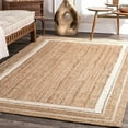thumbnail image 1 of Indian Handmade Braided Pure Jute with White Design Area Rugs , Floor Decor Carpet Size 3 x 5 Feet ( 90 cm x 150 cm ), 1 of 5