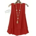 thumbnail image 4 of Hurxie Women's Cotton Linen Tank Tops V Neck Casual Cami Sleeveless Camisole Blouses Summer Basic Tank Shirt Red M, 4 of 6