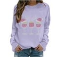 thumbnail image 4 of Gytharion Christmas Sweatshirts for Women Funny Casual Christmas Wine Glass Graphic Pullover Top Loose Cozy Rhinestones Long Sleeved Crew Neck Winter Xmas Sweatshirt, 4 of 5