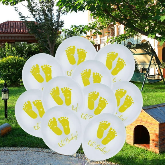 MLINS Baby Footprint Decorative Balloon Set for Party Decoration Multi Latex Balloons 10 Pcs