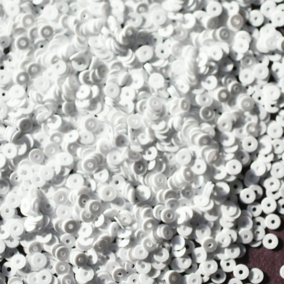 White Sequins 3mm Opaque Made in USA