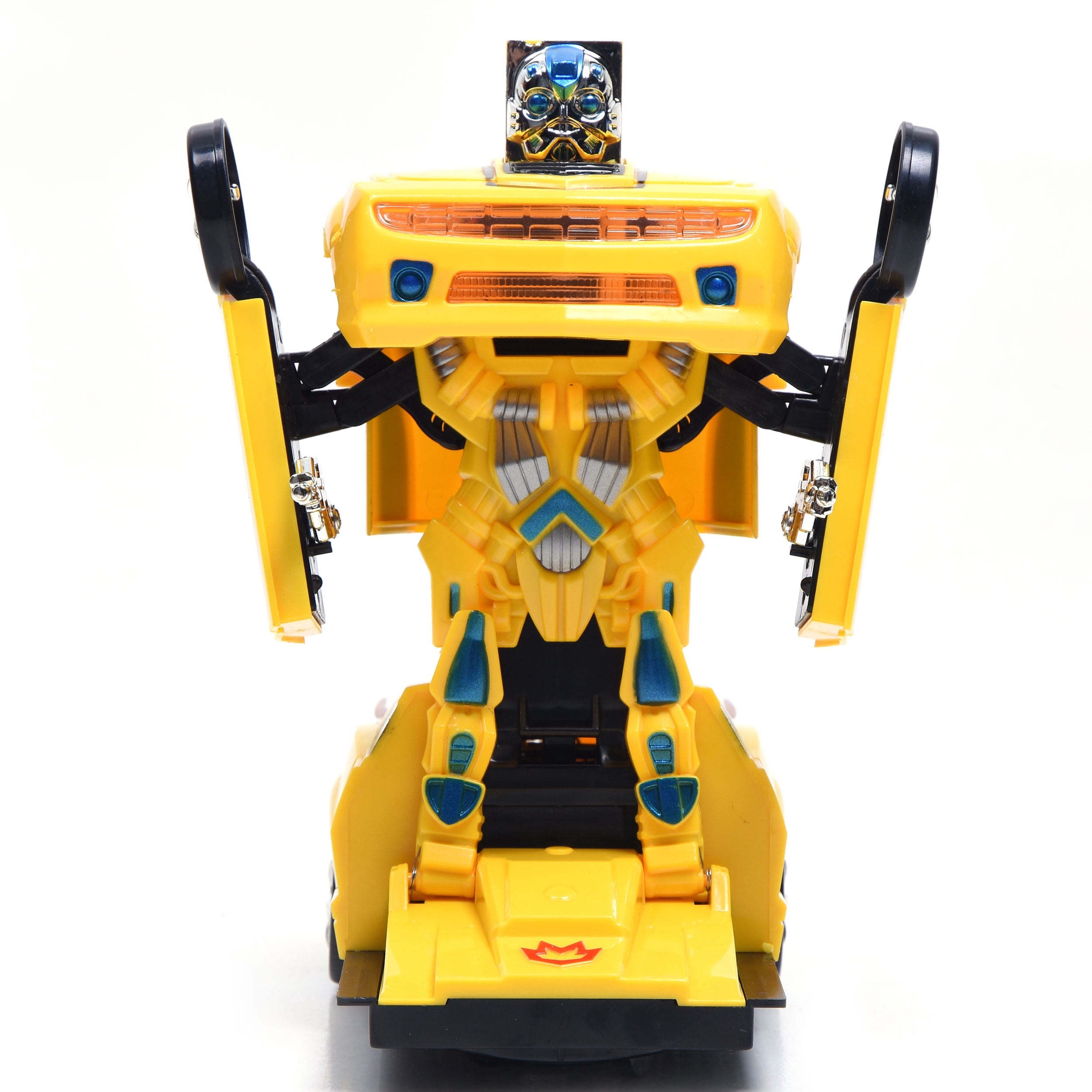 USToyOutlet Autobots Transforming Car - Yellow Bumble Bee Realistic Engine Sounds & Flashing Lights - Yellow