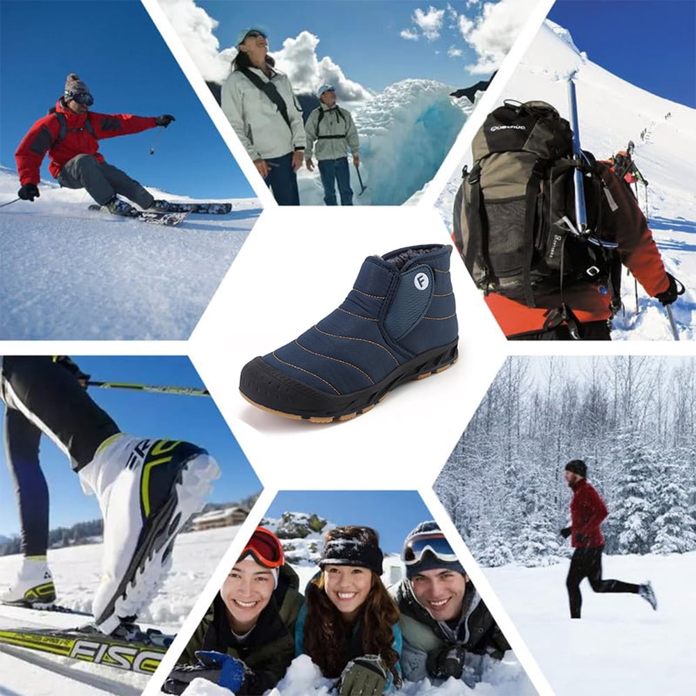 Ecetana Snow Boots for Men Winter Warm Waterproof Outdoor Hiking Shoes