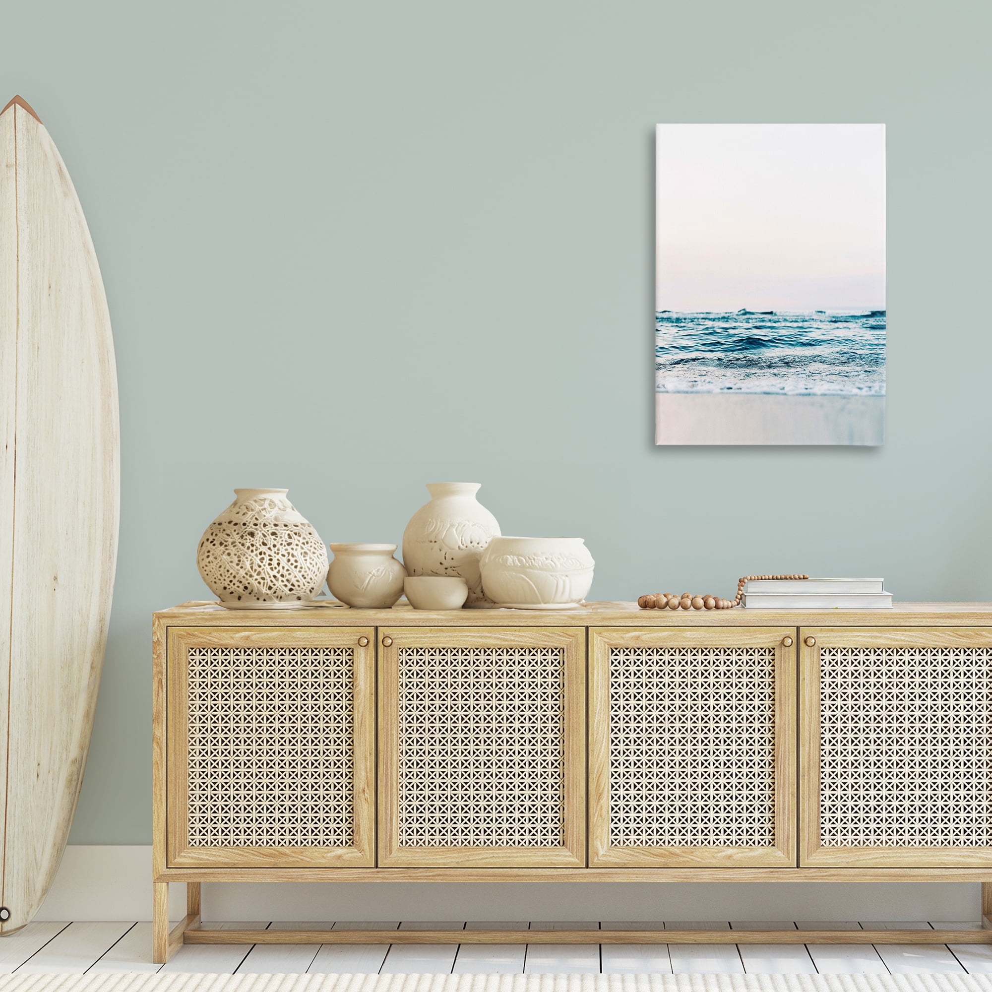 Stupell Industries Subtle Beach Waves Coastal Photography Gallery Wrapped Canvas Art Print Wall Art, 24 x 36