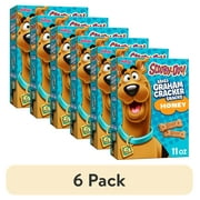 (6 pack) Kellogg's SCOOBY-DOO! Honey Baked Graham Cracker Snacks, Lunch Box Snacks, 11 oz