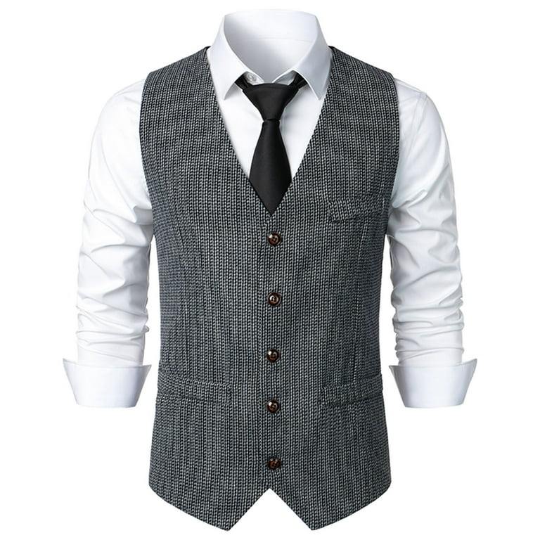 TMOYZQ Mens Vintage Herringbone Wool Tweed Suit Vest Business Casual V-Neck Sleeveless Slim Dress Waistcoat Tuxedo Vests with Pockets for Wedding Formal Prom - Walmart.com TMOYZQ Mens Vintage Herringbone Wool Tweed Suit Vest Business Casual V-Neck Sleeveless Slim Dress Waistcoat Tuxedo Vests with Pockets for Wedding Formal Prom - Walmart.com