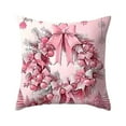 thumbnail image 5 of Christmas Pillow Covers 18x18 inch Christmas Tree Design, Soft Pink Square Cushion Cover for Sofa Chair, Living Room Holiday Decor B, 5 of 6