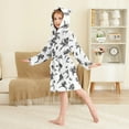 thumbnail image 2 of FORMRS Niños Bathrobe Unisex Hooded Robe Soft Plush Pajamas Sleepwear, Size 2-3T, Football Player Pattern, 2 of 7