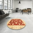 thumbnail image 4 of Ahgly Company Machine Washable Indoor Rectangle Abstract Orange Red Area Rugs, 5' x 8', 4 of 7