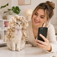 thumbnail image 4 of Funny Soft Pet Cosplay Wig with Adjustable Straps, Stylish Furry Pet Dress‑Up Costume, Reusable Comfortable Headwear for Medium Cats Dogs Halloween Christmas Birthday Party Holiday Decoration, 4 of 4