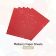 thumbnail image 7 of Uxcell Natural Fiber Mulberry Paper Sheets Tissue Washi Paper Design for DIY Craft Origami Card Making Red 6x6 Inch, 7 of 7