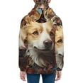 thumbnail image 6 of Pofeuu Vintage Colorful Flower Puppy Print Teenage Zipper Hoodie Sweatshirts Hooded Casual Jackets With Pocket For Boys Girls-Medium, 6 of 6