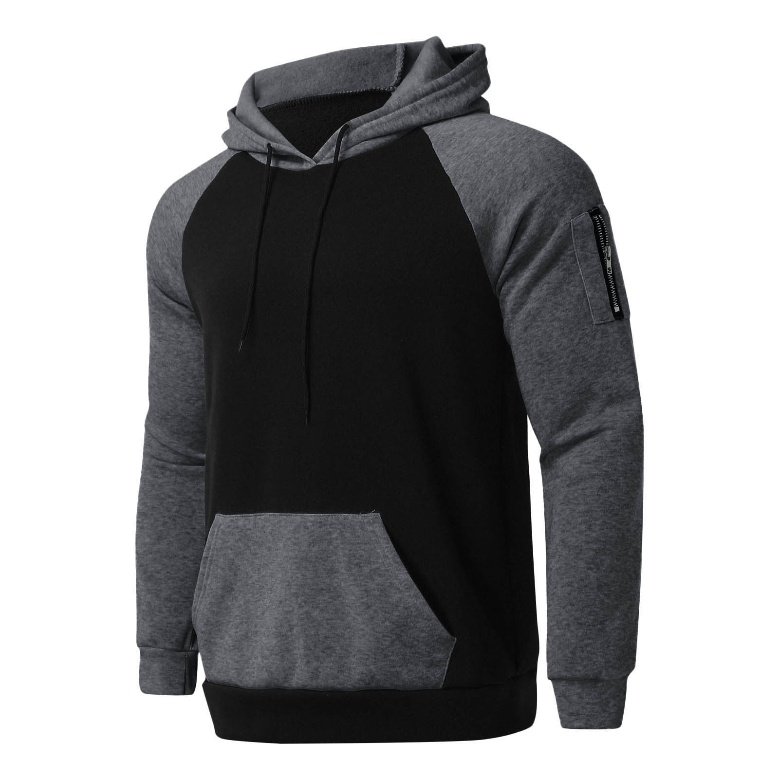 Sweat à Capuche Homme Grande Taille – Couleur Unie, Poches Kangourou, Manches Longues, Coupe Décontractée