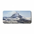 thumbnail image 1 of Mountain Computer Mouse Pad, Matterhorn Summit Clouds Hill Scenery Glacier Natural Beauty Image Print, Rectangle Non-Slip Rubber Mousepad X-Large, 35" x 15", Blue White Black, by Ambesonne, 1 of 2