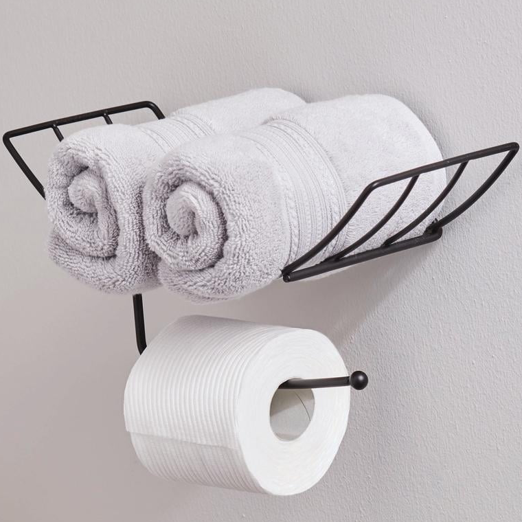 Better Homes & Gardens Wall Mount Toilet Paper Holder, Matte Black ...