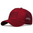 thumbnail image 1 of Gorras de red de béisbol con bordado de bandera americana, sombreros casuales ajustables para exteriores, sombrero protector solar, moda de primavera y verano, 1 of 4