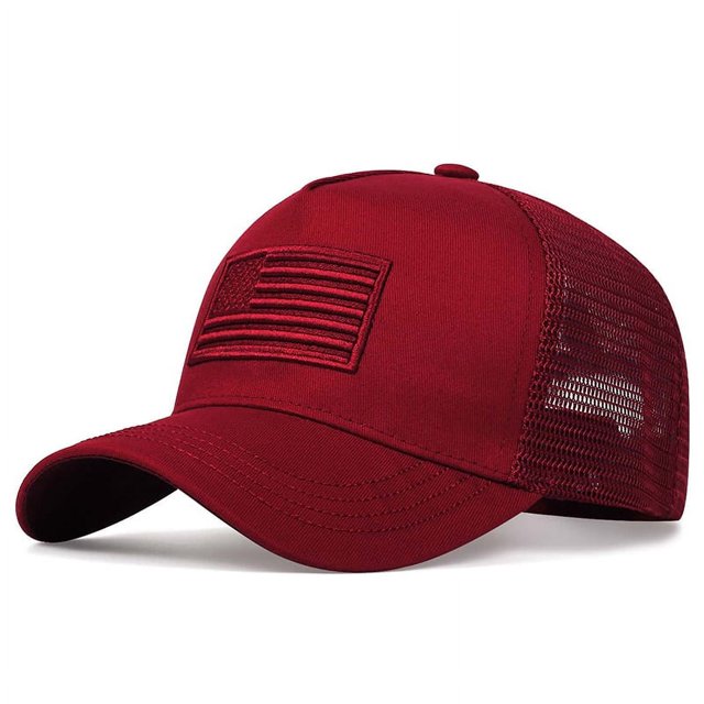 Gorras de red de béisbol con bordado de bandera americana, sombreros casuales ajustables para exteriores, sombrero protector solar, moda de primavera y verano