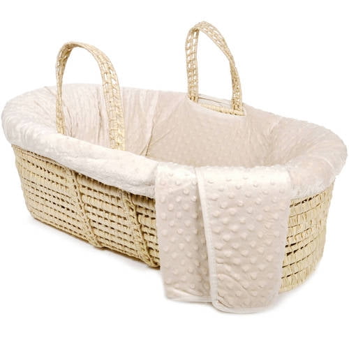 Woodland Cuties Baby Blanket Bassinet Capsule Moses Basket Minkee Dot Back 