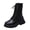B Black, variant on Women S Comfortable And Convenient Lace Up Leather Boots With Thick Soles