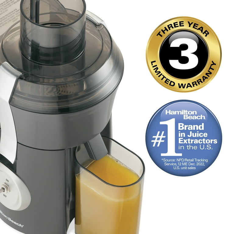 Hamilton Beach Big Mouth Pro Juicer Juice Extractor, 800W, BPA Free,  Powerful Motor, Gray, 67650