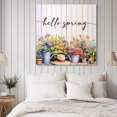 thumbnail image 4 of Hello Spring Wall Art Painting on Canvas, Elagant Summer Floral Botanical Wooden Canvas Art Home Prints Wall Art Framed Modern Artwork for Living Room Bedroom Wall Decor 12x12in, 4 of 9