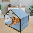 thumbnail image 2 of Checkered Pet House, Monochrome Gingham Checks Classical Country Culture Old Fashioned Grid Design, Outdoor & Indoor Portable Dog Kennel with Pillow and Cover, 5 Sizes, White Blue, by Ambesonne, 2 of 4