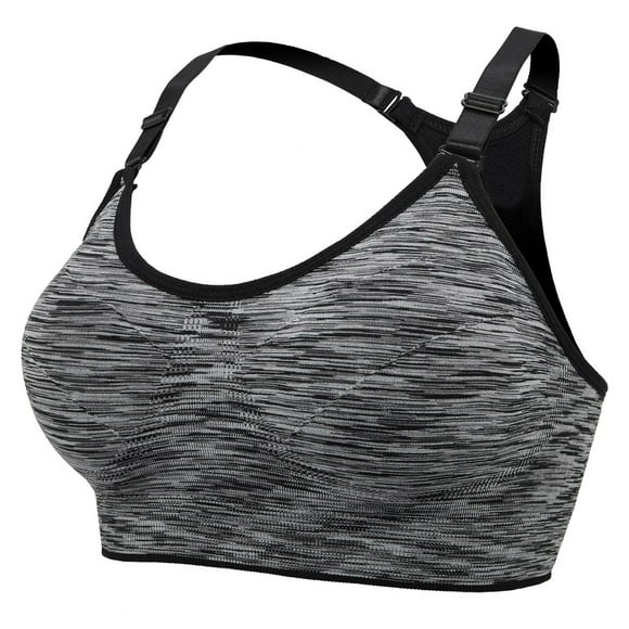 Kogui Womens Sports Bras Sport Bras for Women High Support Plus Size Yoga Bra Wirefree Push up Comfortable Breathable Sport Bras (Grey,XL)