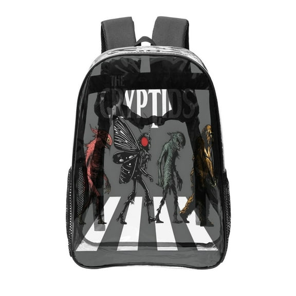 Mothman Pattern Transparent Backpack Lightweight And fashionable Showcasing Personality And Leading The Trend
