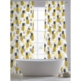 thumbnail image 5 of Summer Pineapple Sheer Curtains 2 Panels Set Modern Style Tropical Yellow Pineapples Sheer Window Curtains Light Filtering Rod Pocket Voile Drapes for Bedroom Living Room 52"X96", 5 of 8