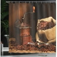 thumbnail image 4 of Ambesonne Coffee Shower Curtain, Grinder Beans in Burlap Sack, 69"Wx75"L, Cinnamon Charcoal Grey, 4 of 5